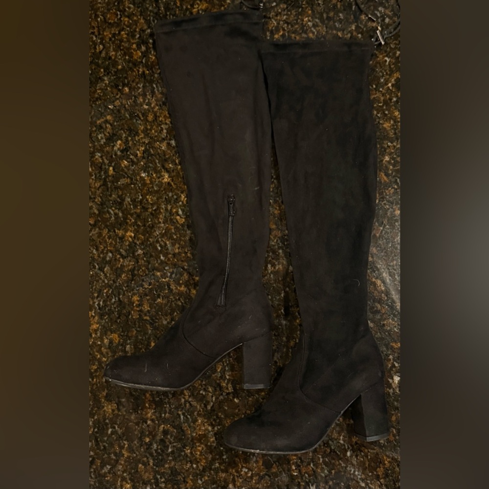 Nature Breeze Black Over the Knee Boots Size 7.5